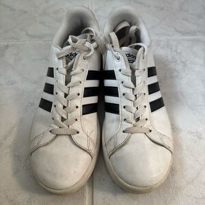 Adidas Classic White and Black Striped Sneakers